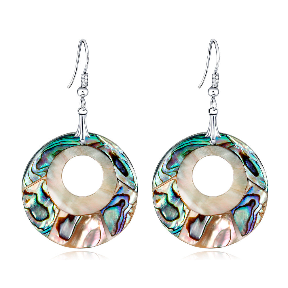Wholesale Natural Shell Round Earrings